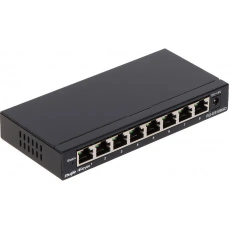 Ruijie switch 8-port Smart Cloud Unman. RG-ES108GD8 Gigabit RJ45 Ports ,Steel Case - Umag