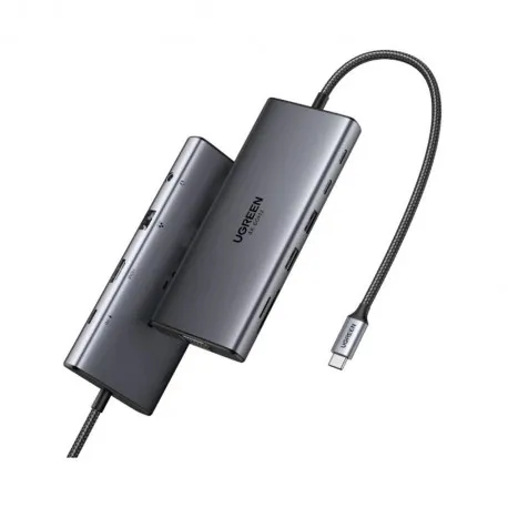 UGREEN 11-portni USB-C HUB na 2×USB-A 3.2, 2×USB-C 3.2, 1× USB-C 100WPD, 1×3.5mm, 1×USB-A 3.0, VGA/HDMI 60 Hz, 1×RJ45, 1×SD/T - Umag