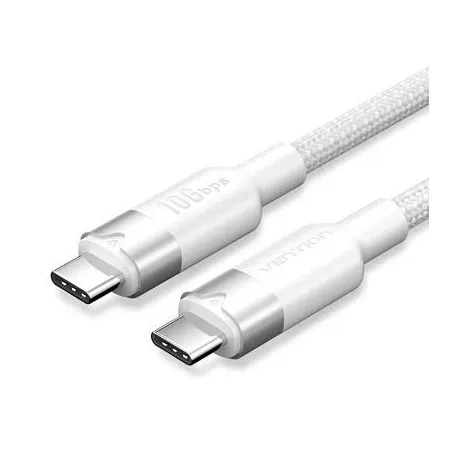 Vention USB 3.2 Gen2 C Male to C Male 10Gbps Cable 1M White Aluminum Alloy Type - Umag