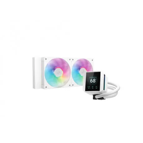 aio liquid cooler deepcool mystique 240 wh argb, 240mm, rgb, lcd - slika 1