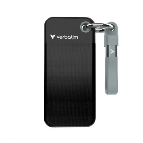 verbatim pocket 1tb ssd vanjski disk, usb 3.2 gen2, black/grey - slika 1