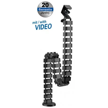 Transmedia Flexible Cable Management with clamp, Black - Umag