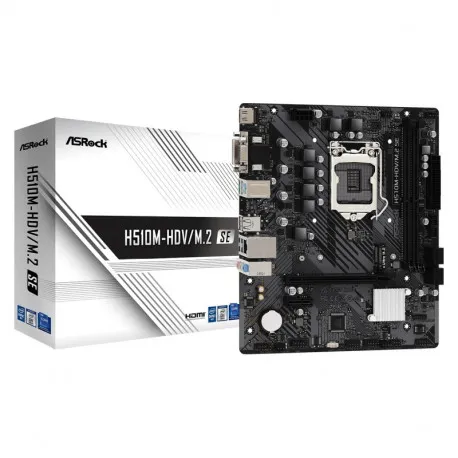 ASRock MB H510M-HDV/M.2 SE, S.1200, 2xDDR4/3200MHz, PCIe 4.0, G-LAN, VGA/DVI-D/HDMI, mATX - Umag