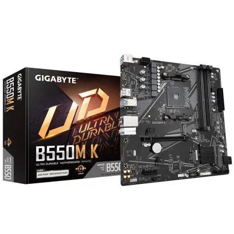 gigabyte mb b550m k, s.am4, 4xddr4/4733(o.c.) pcie 4.0, g-lan, hdmi/dp, matx - slika 1