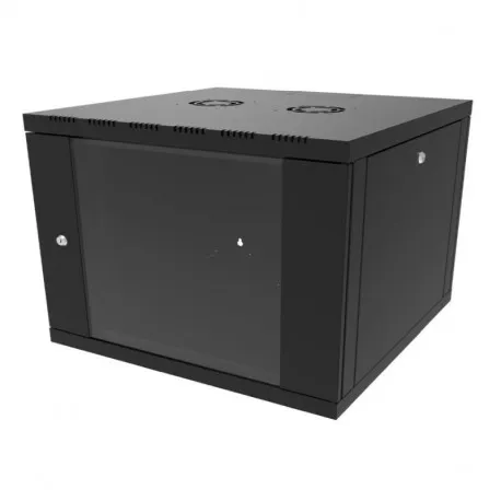 canovate 6u 600x600x376 single zidni ormar s bočnim stranama koje se mogu otvoriti izvana, crni (ws3o-9-0666f) - slika 1