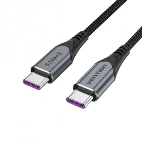 Vention USB 3.1 Gen2 C Male to C Male 5A Cable Gray Aluminum Alloy Type, 1m - Umag