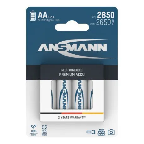 Ansmann NiMH Rechargeable battery AA HR6 type 2850 (min. 2650 mAh) 4 pcs. blister packaging - Umag