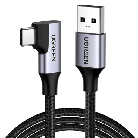 ugreen usb-c (m) na usb-a (m), kutni 90°, 18w, 3a, pleteni kabel mfi, 1.0m - slika 1