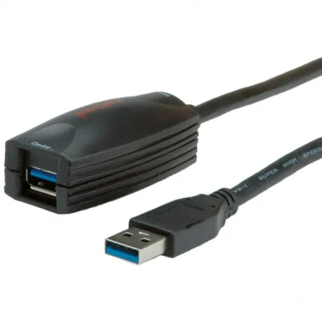 Roline USB3.0 aktivni produžni kabel sa ponavljačem, 5.0m, crni - Umag