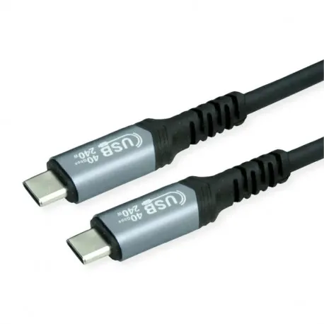 Roline VALUE USB4 Gen3x2 kabel TIP C-C M/M, Emark, 240W, 1.0m, crni - Umag