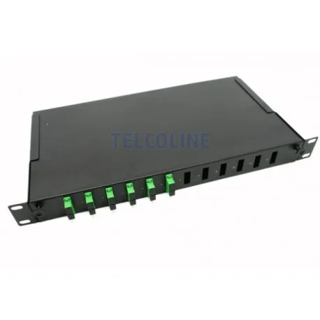 nfo patch panel 1u 19" - 12x sc duplex, pull-out, 1 tray, black - slika 1