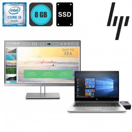 (refurbished) HP EliteBook 840 G5, i5-8365U + HP EliteDisplay E233 + Docking station - Umag