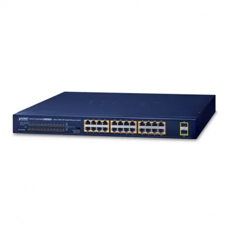 PLANET Gigabit PoE preklopnik 24-port 10/100/1000Mbps 802.3at + 2-port 1000X SFP (220W) - Umag