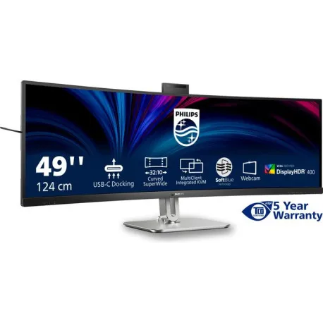 Philips 49" 49B2U6900CH/00 DUAL QHD (5120x1440) VA CURVED 32:9, HRD400, 75 Hz , 4ms, 450cd/m2, HDMI/DP/USB/USB-C/LAN, WEB-cam - Umag