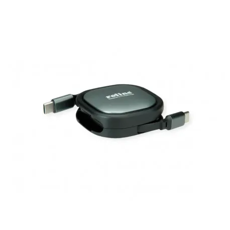 roline usb 2.0 kabel, c-c, m/m, 60w, izvlačivi, crni, 1.2m - slika 1