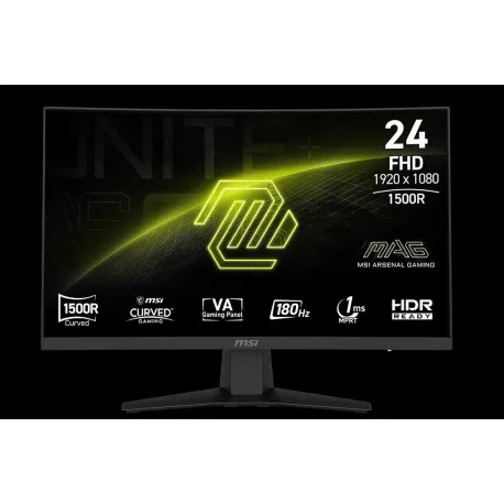 MSI MAG 244C, 23.6, VA, Curve 1500R, 1920 x 1080 (FHD), 16:9, 250 NITS, 180Hz, 1ms(MPRT), HDR Ready, - Umag