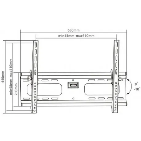 Manhattan TV nosač zidni 37"-70" do 75kg, crni - Umag
