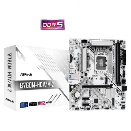 ASRock MB B760M-HDV/M.2, S.1700, 2xDDR5/7200MHz(OC), PCIe 4.0, 2.5 G-LAN, USB-C, VGA/DP/HDMI, mATX - Umag