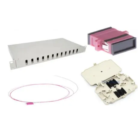 NFO Patch Panel 1U 19" Closed - Multimode 12x SC OM4 Duplex Adapter Pigtail kazeta SET - Umag