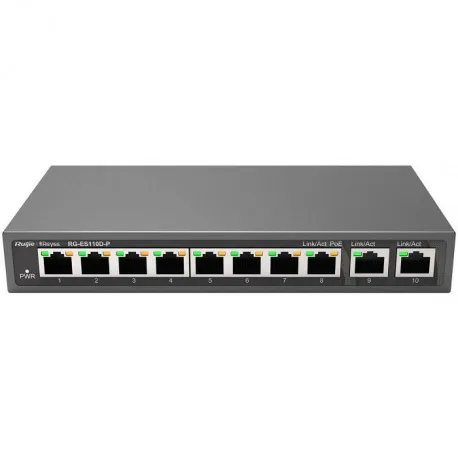 Ruijie switch 8-port unmanaged RG-ES110D-P8 of the ports support PoE/PoE+ power supply - Umag