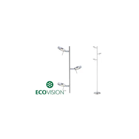 ecovision led podna svjetiljka sa 3 akrilna sjenila, 3×5w, 3000k - slika 1