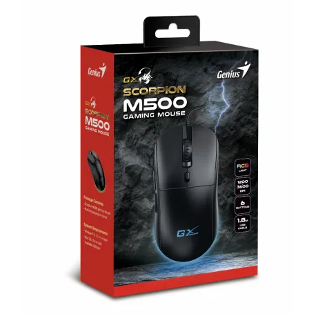 genius scorpion m500, igraći miš, rgb, 3600dpi - slika 1