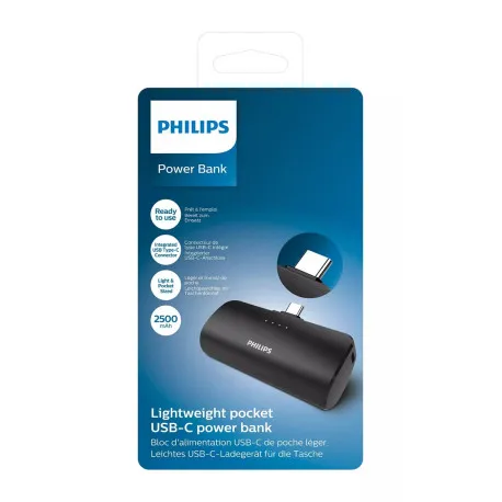 Philips power bank DLP2510C, 2500mAh, USB-C, crni - Umag