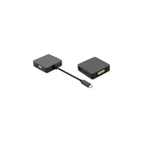 roline value adapter usb-c - vga/dvi/hdmi/dp, m/f, 0.1m - slika 1