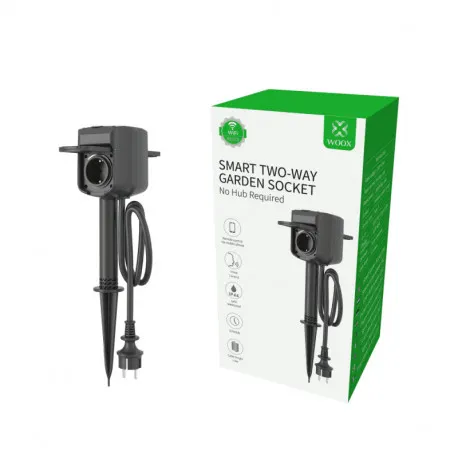 WOOX WiFi Smart dvosmjerna vanjska utičnica, 16A/3680W, WooxHome app, glasovna kontrola - Alexa &amp; Google Assistant (R6079) - Umag