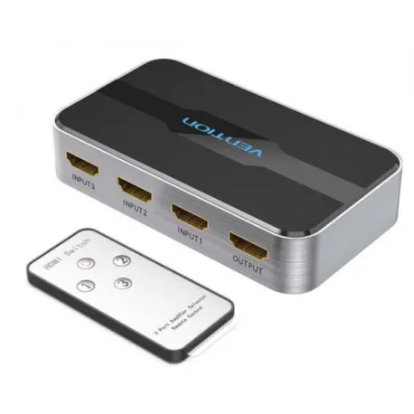 vention 3 in 1 out hdmi 2.0 switch grey - slika 1