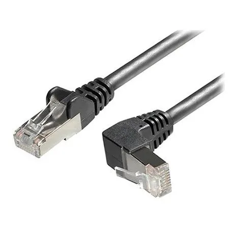 Transmedia Cat6A SFTP Patch Cable, RJ45 plug angled up, 1m - Umag
