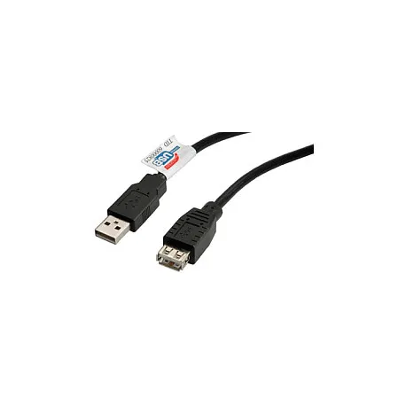 Roline USB2.0 kabel TIP A-A M/F 3.0m, crni (produžni) - Umag