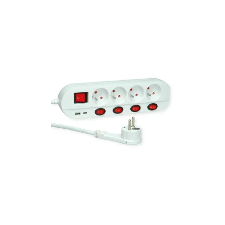 roline naponska letva, 4 utičnice sa individualnim prekidačima, 1×usb a/1×usb c, 1.5m - slika 1