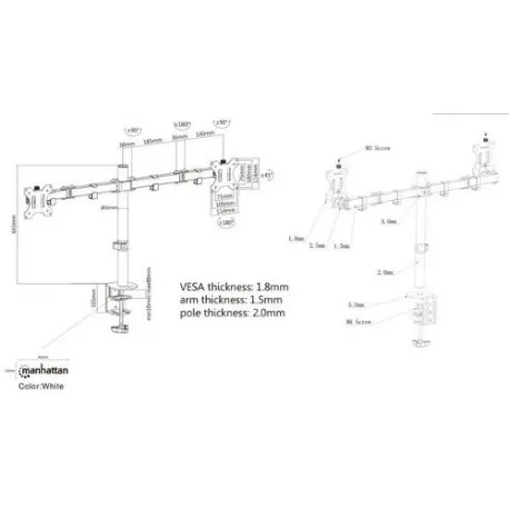 Manhattan nosač monitora 13"-32",8kg po monit,crni - Umag