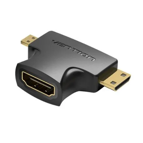 Vention 2 in 1 Mini HDMI and Micro HDMI Male to HDMI Female Adapter Black - Umag
