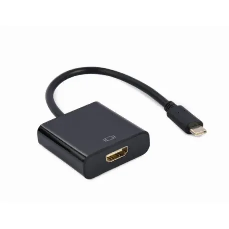 gembird usb type-c to hdmi adapter cable, 4k@30hz, 15 cm, black - slika 1