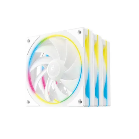 ventilator za ohišje deepcool fl12 se 3-in-1 wh argb pwm 120mm, 3 pack, bel - slika 1