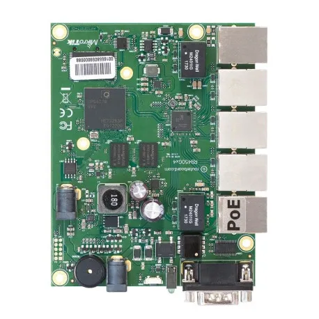 mikrotik routerboard 450gx4, 716mhz atheros cpu, 1 gb ram, 5×glan ports, poe out on port 5, routeros l5 - slika 1