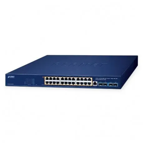 Planet 24-Port 10 100 1000T 802.3bt PoE 4-Port 10G SFP Managed Ethernet Switch - Umag