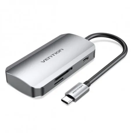 vention usb-c to usb3.0x3 sd tf pd hub 0.15m gray - slika 1