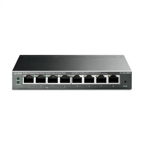 TP-Link 8-port Gigabit PoE Easy Smart preklopnik (Switch), 8×10/100/1000M RJ45, 4×PoE+, metalno kućište, 13" (64W) - Umag