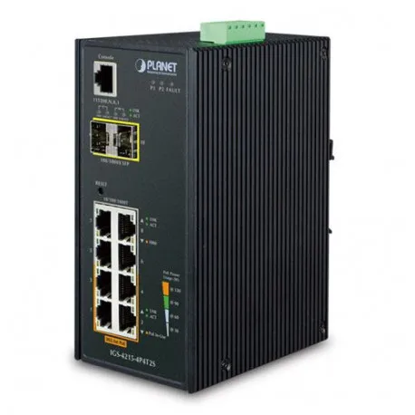 Planet Industrial 4-Port 10 100 1000T 802.3at PoE 4-Port 10 100 1000T 2-Port 100 1000X SFP Managed Switch - Umag