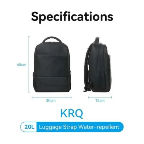 Vention Water-Repellent Laptop Backpack Black, 20L - Umag