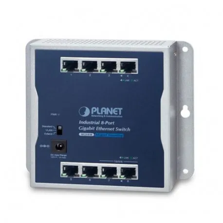 Planet Flat-type Industrial 8-Port 10 100 1000T Wall-mounted Gigabit Ethernet Switch - Umag