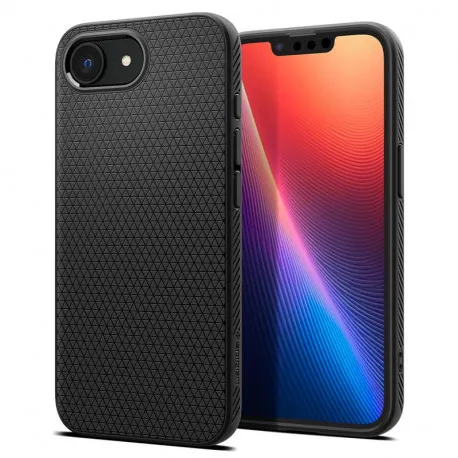 spigen liquid air, zaštitna maska za telefon, mat crna - iphone 17e/16e (acs09161) - slika 1