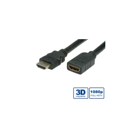 roline value hdmi produžni kabel sa mrežom, hdmi m - hdmi f, 5.0m - slika 1