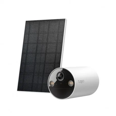 tp-link tapo c410 kamera + tapo a201 solar panel 2k 3mp, h.264, color night vision, microsd, 2×spotlights, dvosmjerni audio, - slika 1