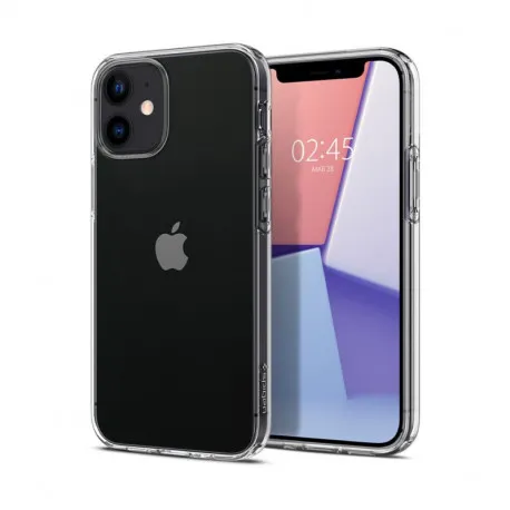 spigen liquid crystal, zaštitna maska za telefon, prozirna - iphone 12 mini - slika 1
