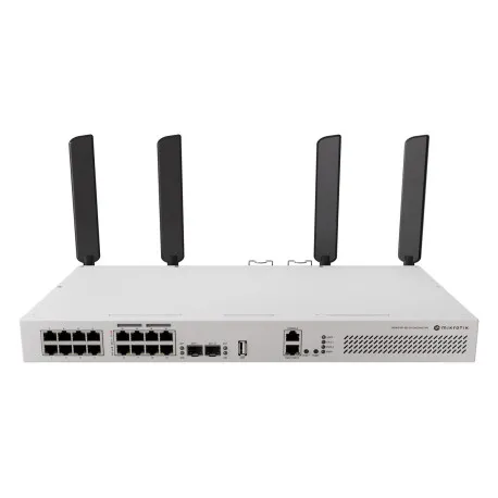 Mikrotik Cloud Router Switch CRS418-8P-8G-2S+5axQ2axQ-RM, 17xG-LAN (8x PoE-out), 2x10G SFP+, IPQ-8072A, RouterOS v7, 1U rackm - Umag