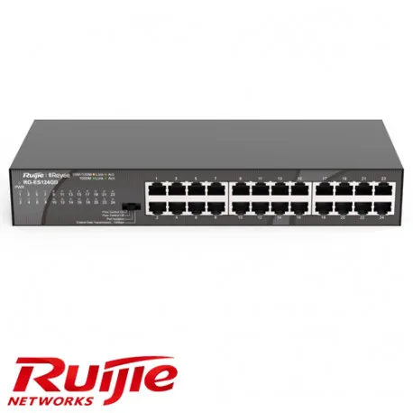Ruijie switch 24-port unmanaged RG-ES124GD24 10/100/1000 Mbps RJ45 Ports, Steel case - Umag